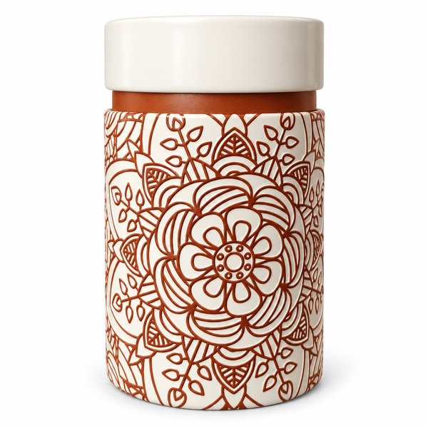 Puszka na herbatę  Mandala 150 g - kremowa